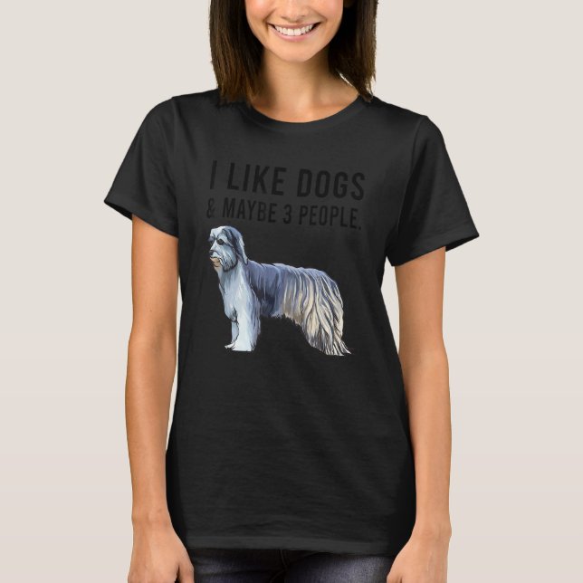 I Like Pyrenean Shepherd Dogs And Maybe 3 People T Shirt (Framsida)