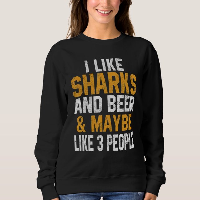 I Like Sharks And Beer   Shark   Scuba Diving Tige T Shirt (Framsida)