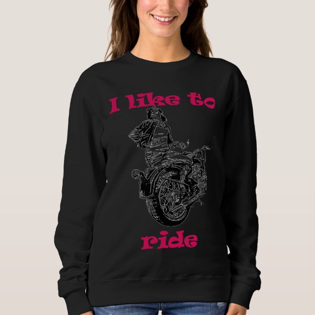 I like to ride  Ladies Motorcycle Riders T Shirt (Framsida)