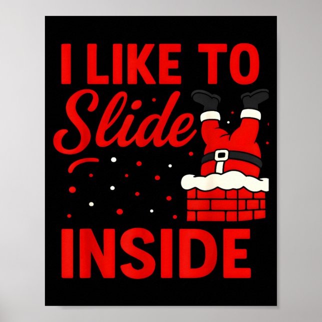 I Like To Slide Inside Funny Xmas Couple Matching  Poster (Framsidan)