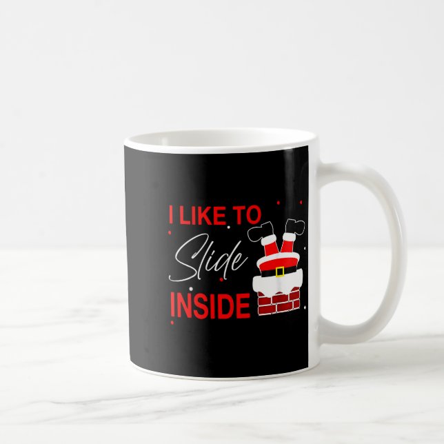 I Like To Slide Inside Funny Xmas Couple Unhinge P Kaffemugg (Höger)