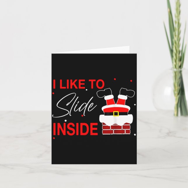 I Like To Slide Inside Funny Xmas Couple Unhinge P Kort (Framsida)