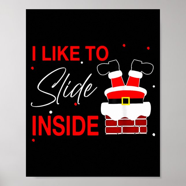 I Like To Slide Inside Funny Xmas Couple Unhinge P Poster (Framsidan)