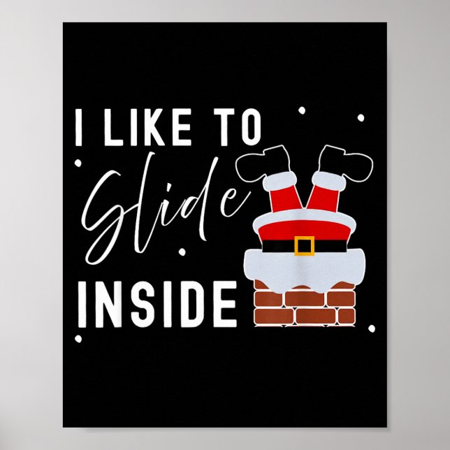 I Like To Slide Inside Funny Xmas Couple Unhinge P Poster (Framsidan)