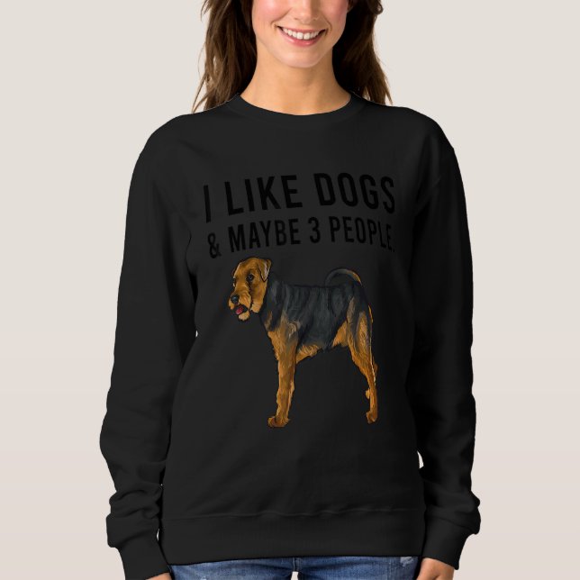 I Like Welsh Terrier Dogs And Maybe 3 People T Shirt (Framsida)