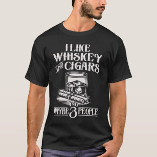 I Like Whiskey And Cigars Funny Monkey T Shirt