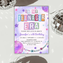 I Lila Disco Birthday i min tonårsålder Inbjudningar