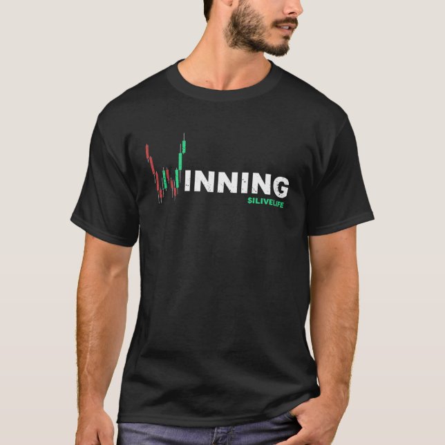I Live Life Winning HODL Lagrar Trading Chart Cryp T Shirt (Framsida)
