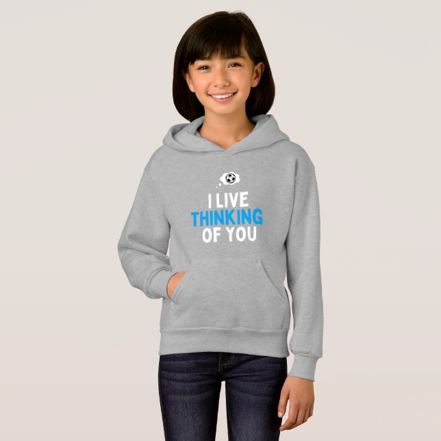 I Live thinking of you football T Shirt (Hel framsida)
