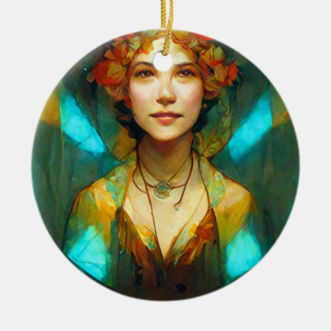 I Ljuset Art nouveau Fantasy Julgransprydnad Keramik (Framsidan)