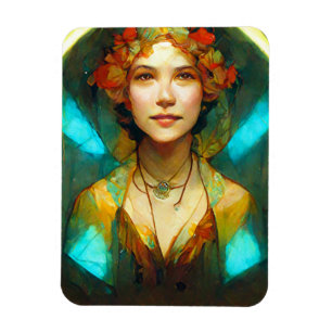 I Ljuset Art nouveau Fantasy Magnet