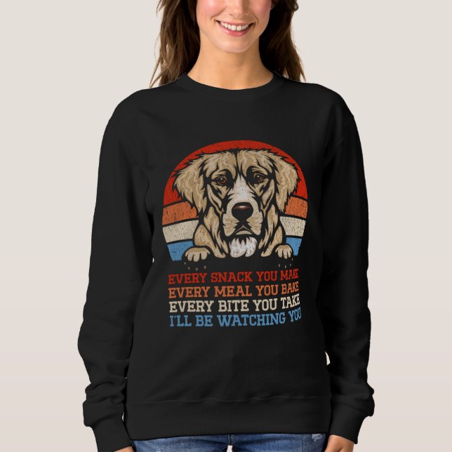 I ll Be Watching You Dog   Golden Retriever T Shirt (Framsida)