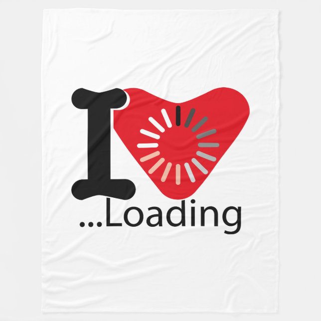 I LOADING HEART BY MASANSER PIXELAT FLEECEFILT (Framsidan)