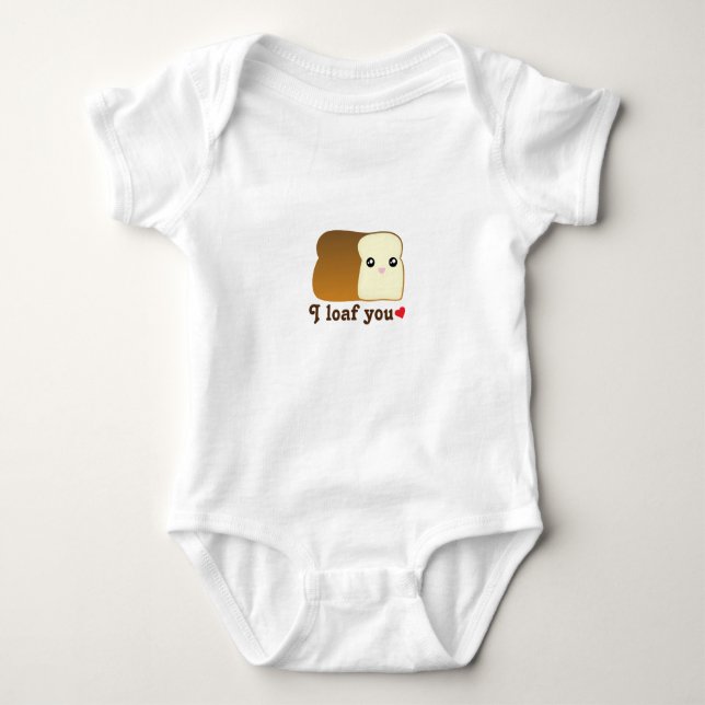 I Loaf You Kawaii Bread Food Pun Tecknad Unisex Tröja (Framsida)
