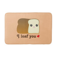 I Loaf You Kawaii Bread Funny Tecknad Food Pun