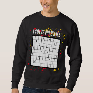 I Lös problem SUDOKU Lång Ärmad Tröja
