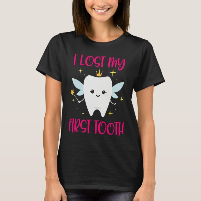 I Lost My First Tooth 1st Tooth Fairy  Daughter T Shirt (Framsida)