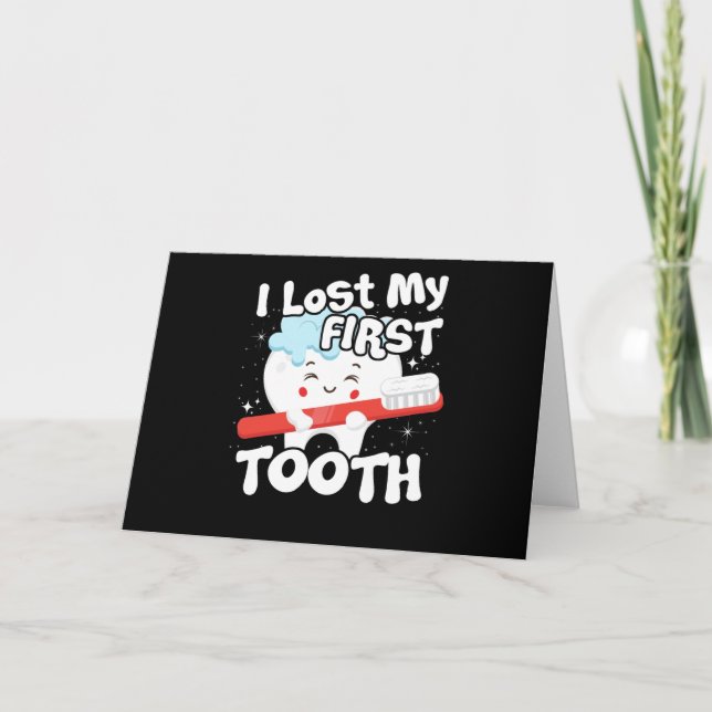 I Lost My First Tooth Cute Baby Tooth Out Gift Kort (Framsida)