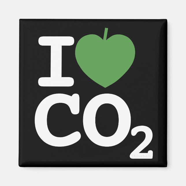 I Löv CO2 - I kärlek-kolhaltig koldioxidsvart kyla Magnet (Framsidan)
