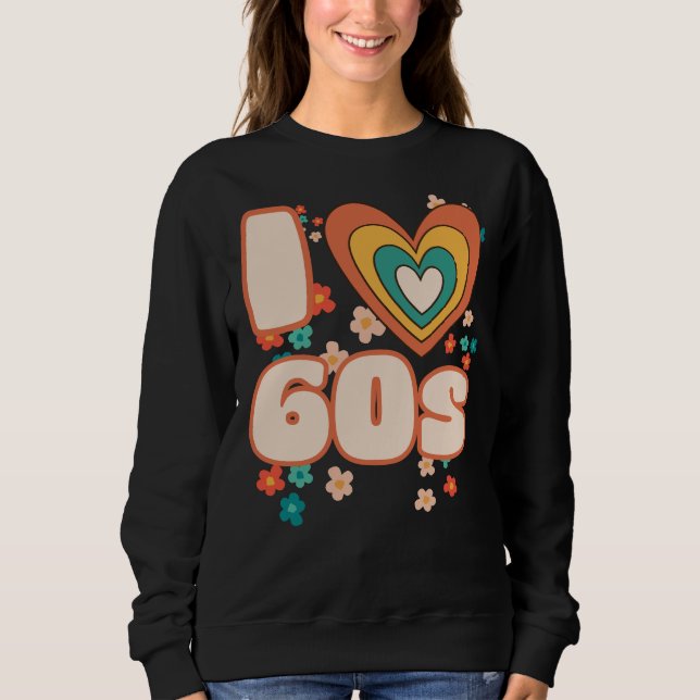 I LOVE 60s groovy retro T Shirt (Framsida)