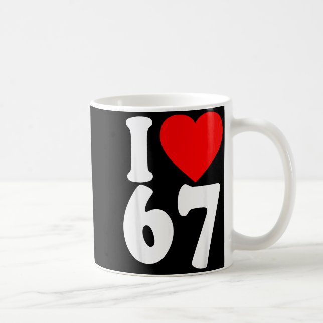 I Love 67 Meme Six Seven Matching Couples Valentin Kaffemugg (Höger)