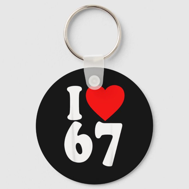 I Love 67 Meme Six Seven Matching Couples Valentin Nyckelring (Framsida)