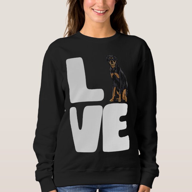 I Love A My Dog Rottweiler T Shirt (Framsida)