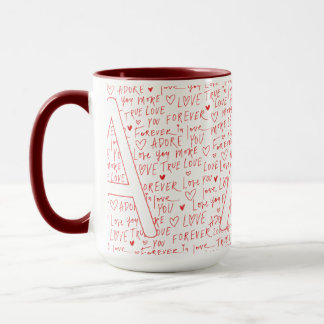 I Love A You — Personalized Initial “A” Romantic D Mugg
