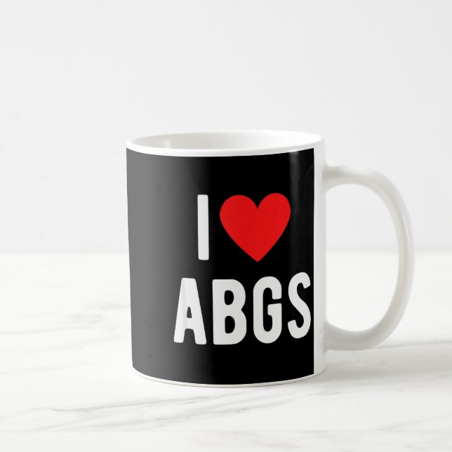 I Love Abgs Cute Heart Graphic Valentines Day  Kaffemugg (Höger)