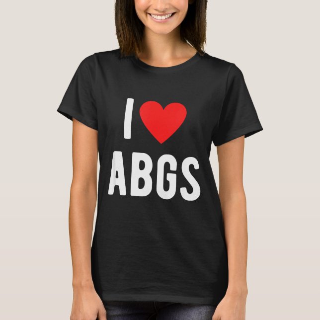 I Love Abgs Cute Heart Graphic Valentines Day  T Shirt (Framsida)