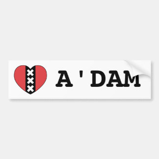 I LOVE A'DAM bumpersticker By Amsterdamned Bildekal