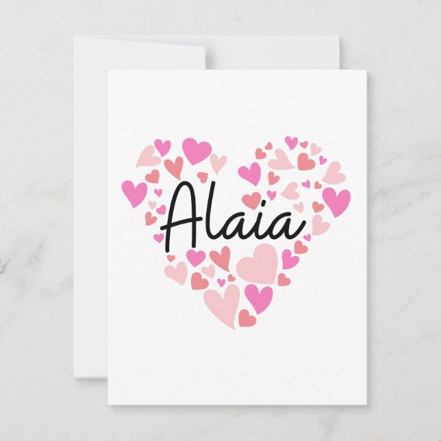 I love Alaia - hearts for Alaia Tack Kort (Framsida)