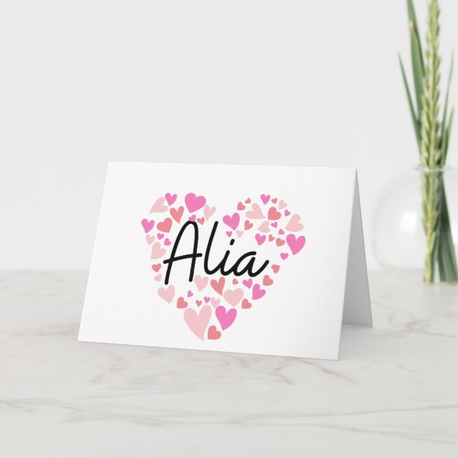 I love Alia - hearts for Alia Anteckningskort (Framsida)