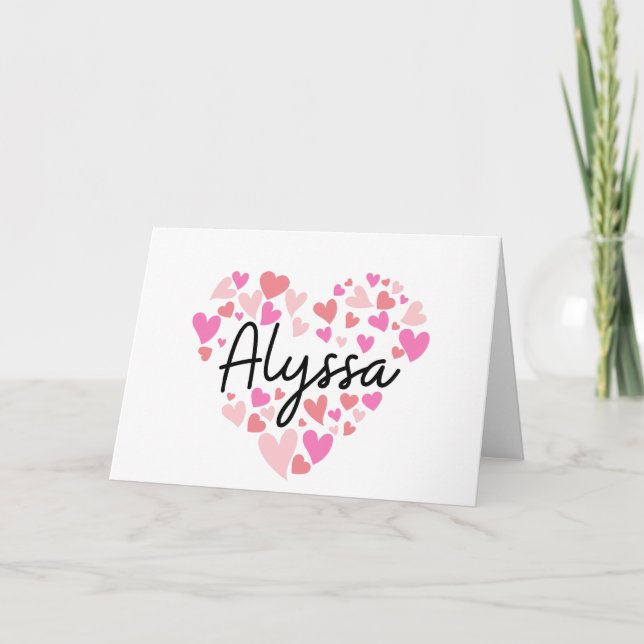I love Alyssa - hearts for Alyssa Anteckningskort (Framsida)