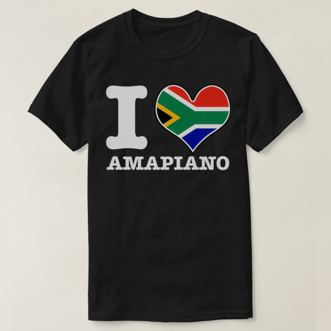 I Love Amapiano South African Flag DJ Design don't T Shirt (Design framsida)