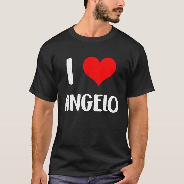 I love ANGELO valentine sorry ladies guys heart be T Shirt (Framsida)