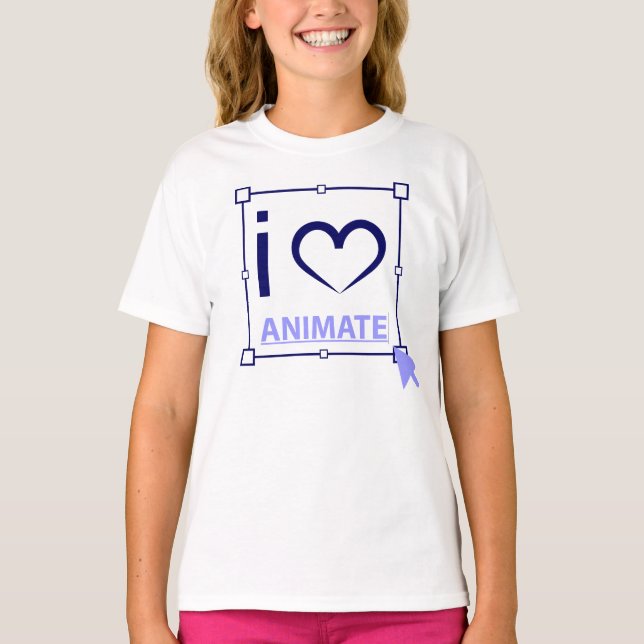 I Love Animate T Shirt (Framsida)