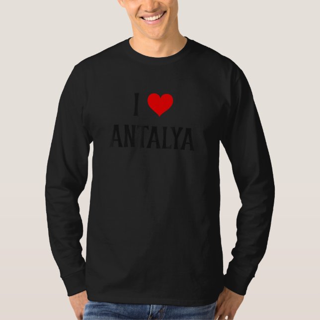 I Love Antalya Turkey Turkish Family Holiday Trave T Shirt (Framsida)