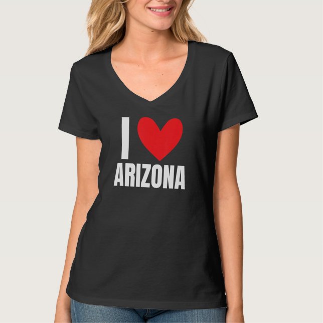 I Love Arizona State Grand Canyon Tucson Pheonix F T Shirt (Framsida)