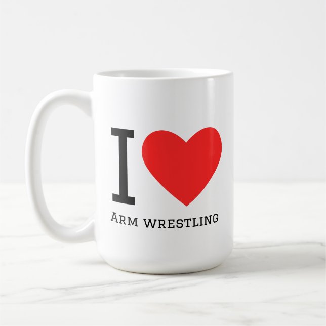 I love arm wrestling kaffemugg (Vänster)