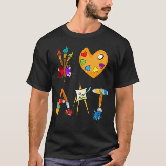 I LOVE ART FUN COLORFUL FUTURE ARTIST AND CRAFTS  T SHIRT