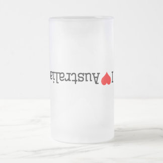 I Love Australia Frostat Ölglas