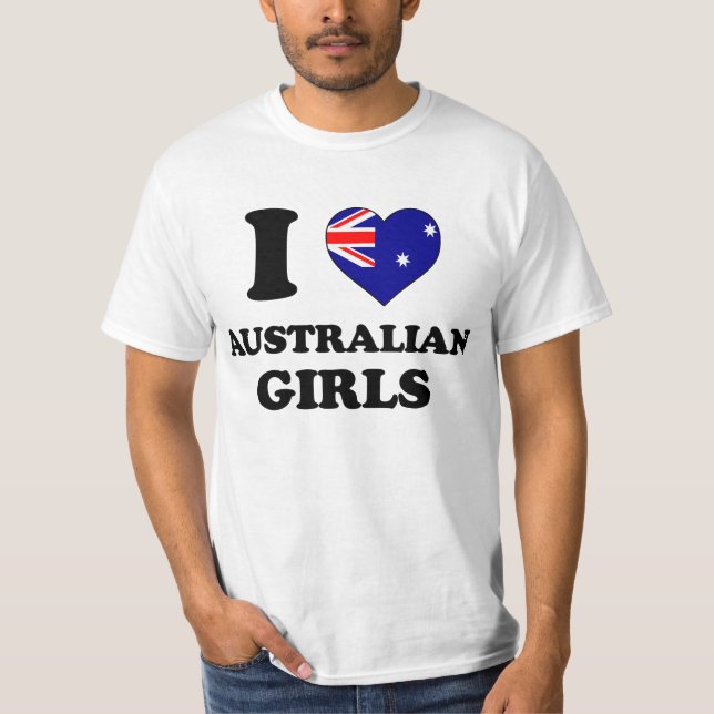 I love Australian Girls T Shirt (Framsida)