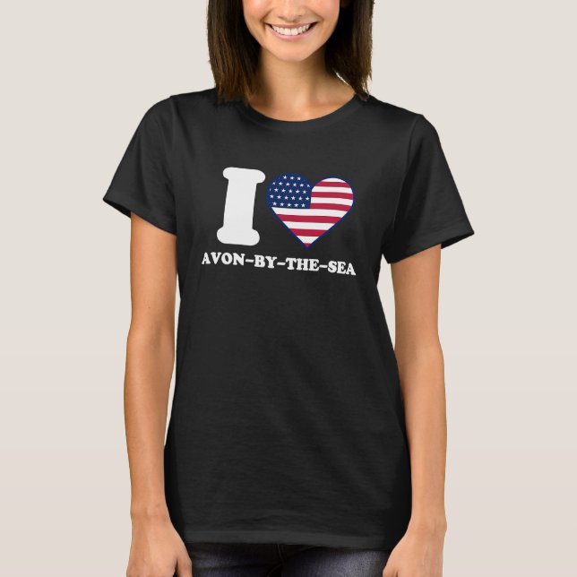 I love Avon by the Sea I heart Avon by the Sea T Shirt (Framsida)