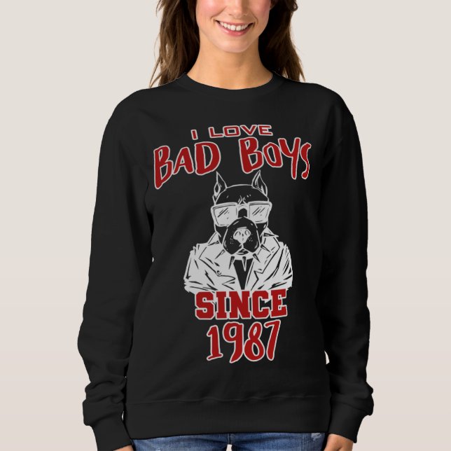I love bad boys since 1987 t shirt (Framsida)