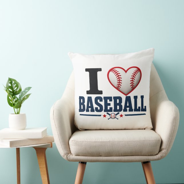 I Love Baseball Personalized Baseball Room Decor D Kudde (Stol)