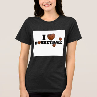 I Love Basketball Bold Black And White  T Shirt