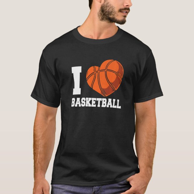 I Love Basketball Coach Match Team Player   T Shirt (Framsida)