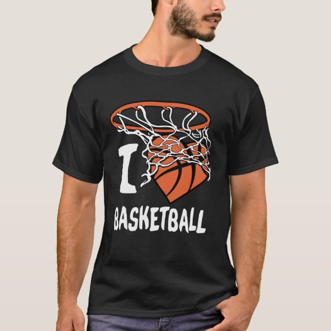 I Love Basketball  Girl & Boys Youth Basketball Ho T Shirt (Framsida)