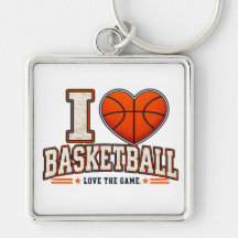 I Love Basketball Keychain | Basketball Player Gif